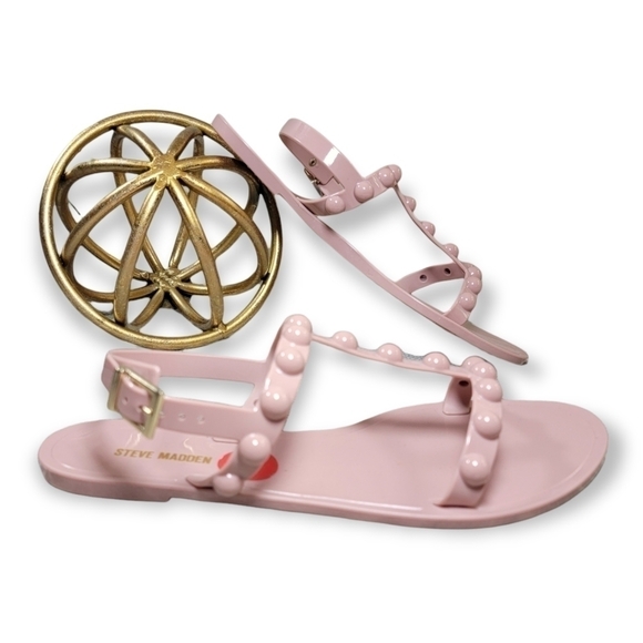 Steve Madden Lolie PC Stud Strap Sandals Pink Size 7 - Picture 2 of 16